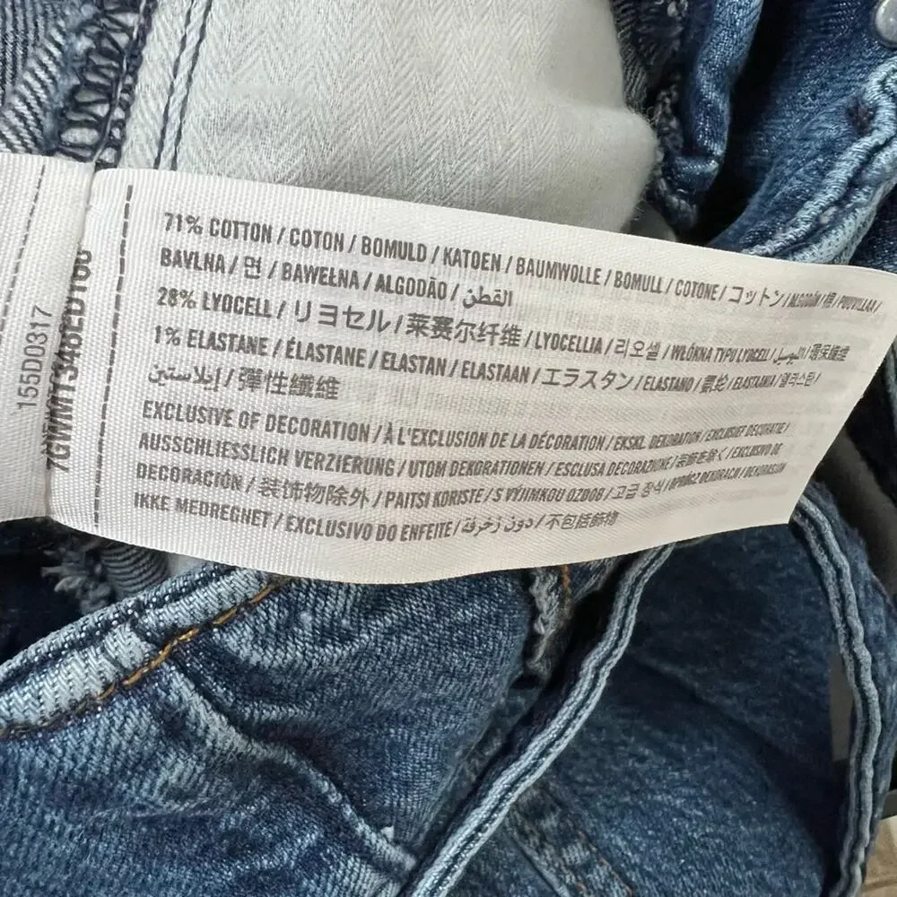 Abercrombie & Fitch Mom Jeans Belted Paper Bag Waist High Rise Womens Size 25/0 - Picture 10 of 12